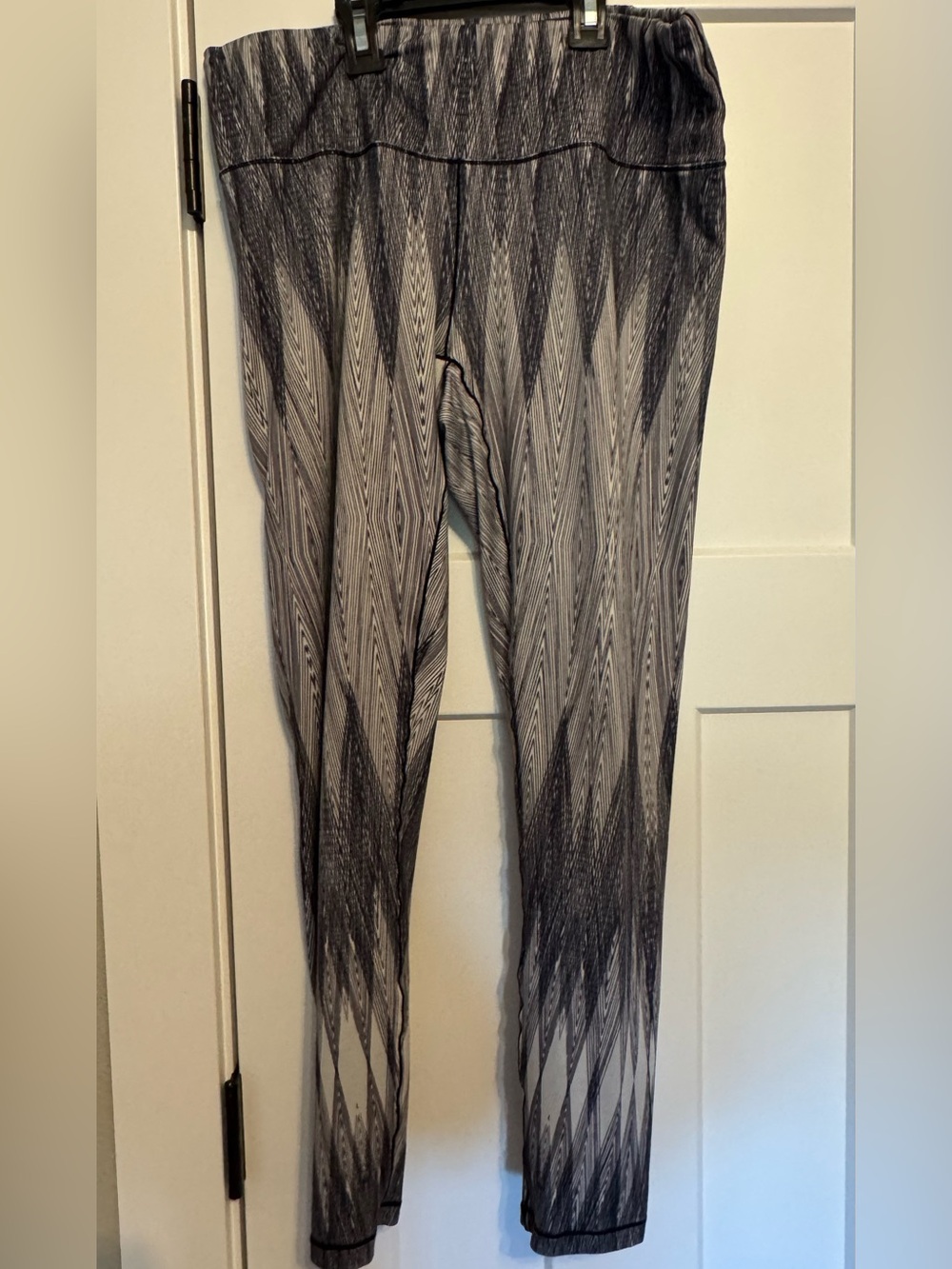 Prana Black and Gray Chevron-Style Leggings